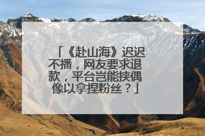 《赴山海》迟迟不播，网友要求退款，平台岂能挟偶像以拿捏粉丝？