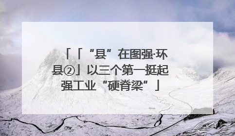 「“县”在图强·环县②」以三个第一挺起强工业“硬脊梁”