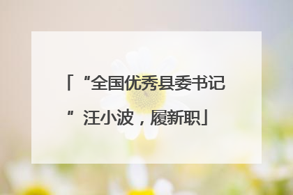“全国优秀县委书记”汪小波，履新职
