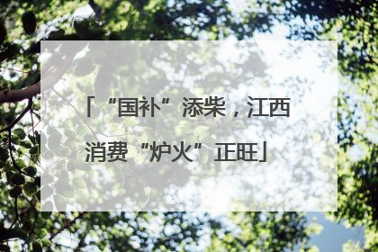 “国补”添柴，江西消费“炉火”正旺