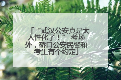 “武汉公安真是太人性化了！” 考场外，硚口公安民警和考生有个约定