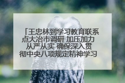 王忠林到学习教育联系点大冶市调研 加压加力 从严从实 确保深入贯彻中央八项规定精神学习教育取得实效