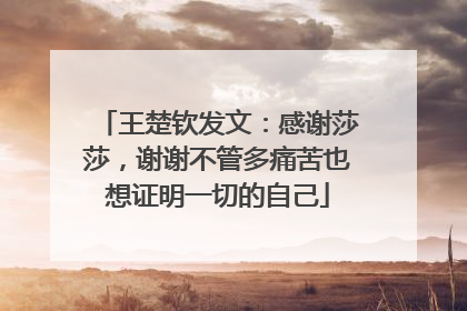 王楚钦发文：感谢莎莎，谢谢不管多痛苦也想证明一切的自己