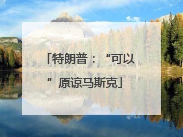 特朗普：“可以”原谅马斯克