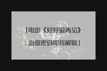 电影《好好说再见》：治愈密码即将解锁