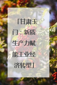 甘肃玉门：新质生产力赋能工业经济转型