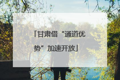 甘肃借“通道优势”加速开放
