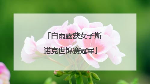 白雨露获女子斯诺克世锦赛冠军