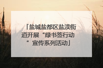 盐城盐都区盐渎街道开展“绿书签行动”宣传系列活动