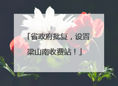 省政府批复，设置梁山南收费站！