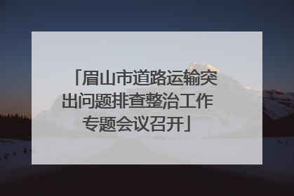 眉山市道路运输突出问题排查整治工作专题会议召开