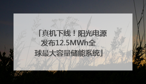 真机下线！阳光电源发布12.5MWh全球最大容量储能系统