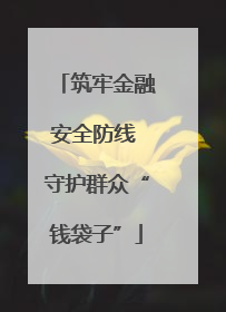 筑牢金融安全防线 守护群众“钱袋子”