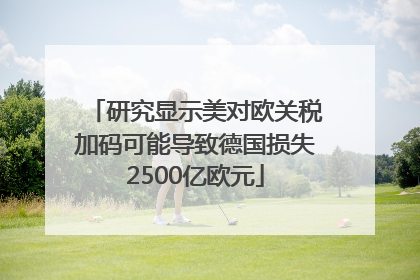 研究显示美对欧关税加码可能导致德国损失2500亿欧元