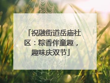 祝融街道岳庙社区：粽香伴童趣，趣味庆双节