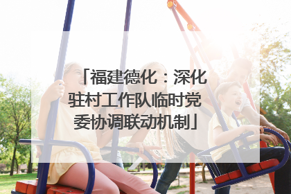 福建德化：深化驻村工作队临时党委协调联动机制