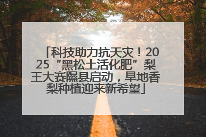 科技助力抗天灾！2025“黑松土活化肥”梨王大赛隰县启动，旱地香梨种植迎来新希望