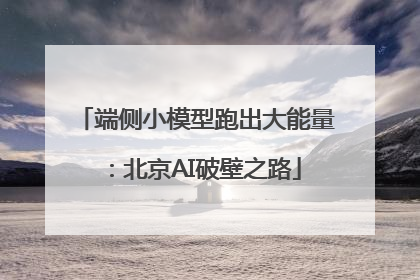 端侧小模型跑出大能量：北京AI破壁之路