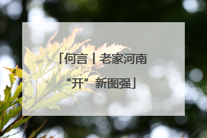 何言丨老家河南 “开”新图强