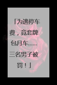 为逃停车费，竟套牌包月车……三名男子被罚！
