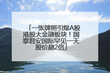 一张牌照引爆A股港股大金融板块！国泰君安国际罕见一天股价翻2倍