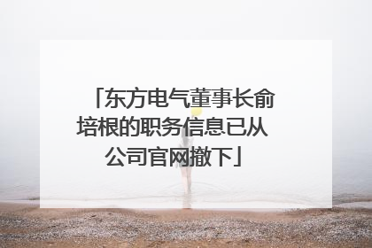 东方电气董事长俞培根的职务信息已从公司官网撤下