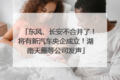 东风、长安不合并了！将有新汽车央企成立！湖南天雁等公司发声