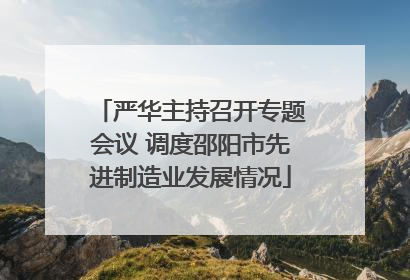 严华主持召开专题会议 调度邵阳市先进制造业发展情况