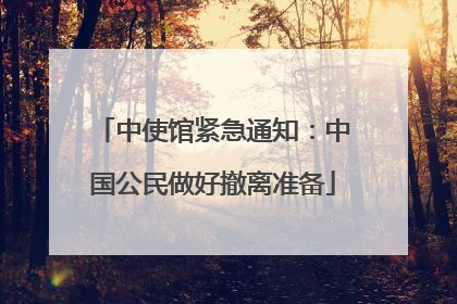 中使馆紧急通知：中国公民做好撤离准备