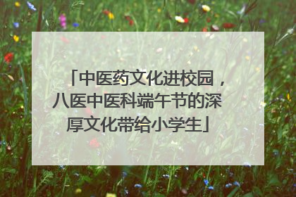 中医药文化进校园，八医中医科端午节的深厚文化带给小学生
