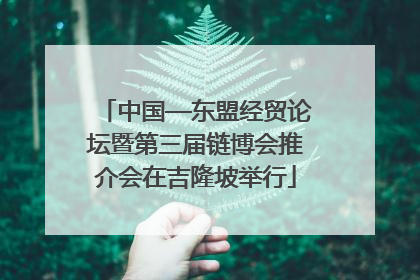 中国—东盟经贸论坛暨第三届链博会推介会在吉隆坡举行