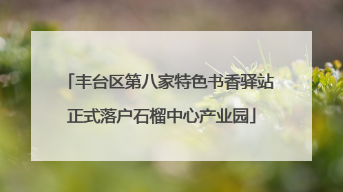 丰台区第八家特色书香驿站正式落户石榴中心产业园