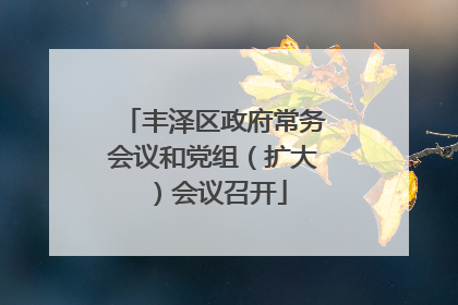 丰泽区政府常务会议和党组（扩大）会议召开