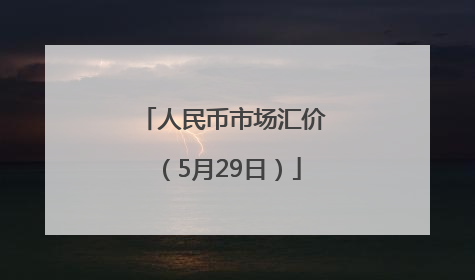 人民币市场汇价（5月29日）