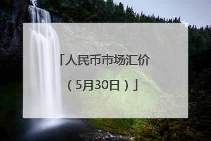人民币市场汇价（5月30日）