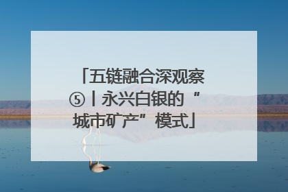 五链融合深观察⑤丨永兴白银的“城市矿产”模式