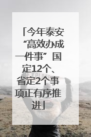 今年泰安“高效办成一件事”国定12个、省定2个事项正有序推进
