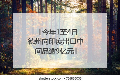 今年1至4月 德州向印度出口中间品逾9亿元