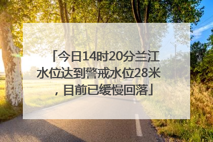 今日14时20分兰江水位达到警戒水位28米，目前已缓慢回落