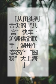 从田头到舌尖的“共富”快车：沪湖供销联手，湖州生态农产“圈粉”大上海