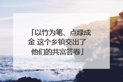 以竹为笔、点绿成金 这个乡镇交出了他们的共富答卷
