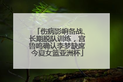 伤病影响备战、长期脱队训练，宫鲁鸣确认李梦缺席今夏女篮亚洲杯