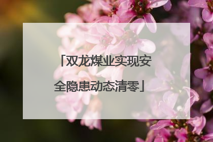 双龙煤业实现安全隐患动态清零