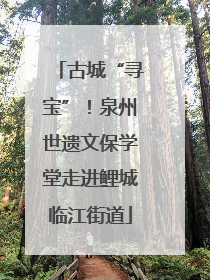 古城“寻宝”！泉州世遗文保学堂走进鲤城临江街道