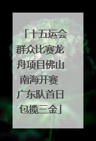 十五运会群众比赛龙舟项目佛山南海开赛 广东队首日包揽三金