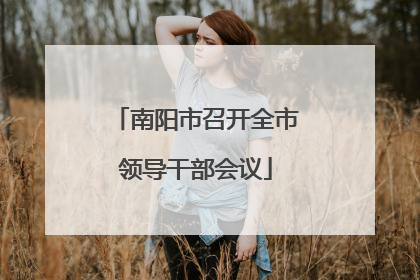 南阳市召开全市领导干部会议