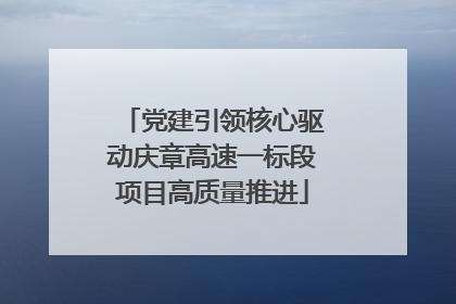 党建引领核心驱动庆章高速一标段项目高质量推进