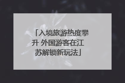 入境旅游热度攀升 外国游客在江苏解锁新玩法