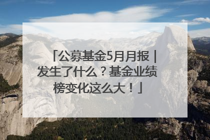 公募基金5月月报｜发生了什么？基金业绩榜变化这么大！