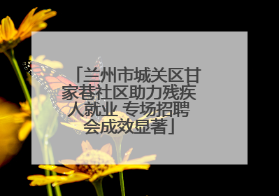 兰州市城关区甘家巷社区助力残疾人就业 专场招聘会成效显著